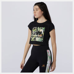 Black NB Essentials Botanical Tee | New Balance Clothing