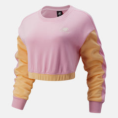 Pink Lemonade NB Athletics Baroque Crop Crew | New Balance Clothing