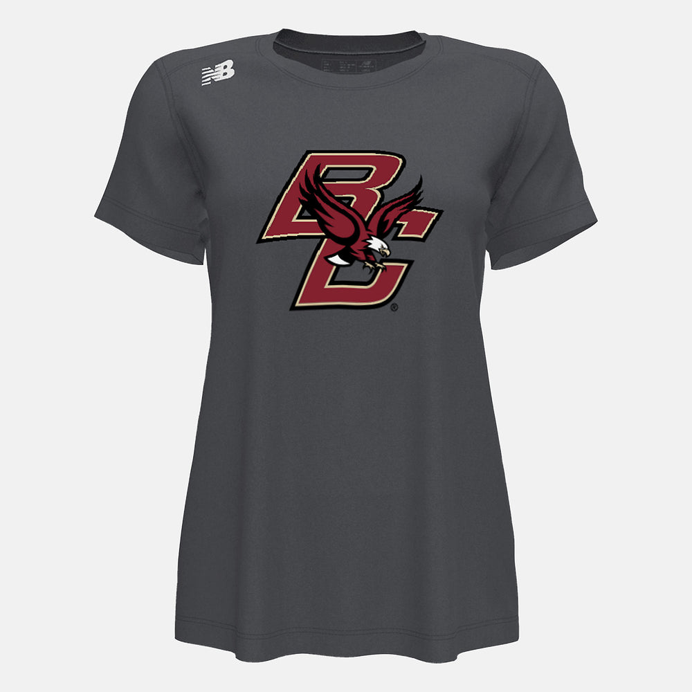 Dark Heather NB Short Sleeve Tech Tee(Boston College) | New Balance Clothing