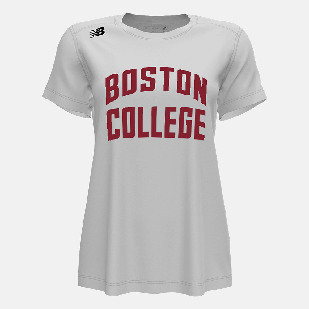 White NB Short Sleeve Tech Tee(Boston College) | New Balance Clothing