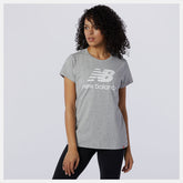 Athletic Grey Essentials Stacked Logo Tee | New Balance Clothing