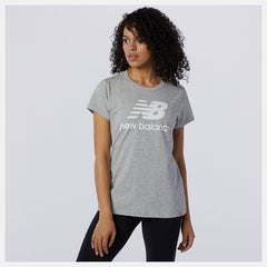 Athletic Grey Essentials Stacked Logo Tee | New Balance Clothing
