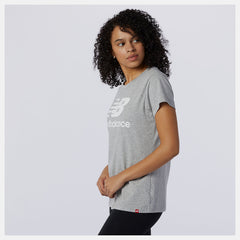 Athletic Grey Essentials Stacked Logo Tee | New Balance Clothing