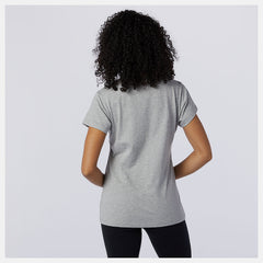 Athletic Grey Essentials Stacked Logo Tee | New Balance Clothing