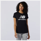 Black Essentials Stacked Logo Tee | New Balance Clothing