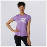 Heliotrope Essentials Stacked Logo Tee | New Balance Clothing