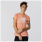 Paradise Pink Essentials Stacked Logo Tee | New Balance Clothing