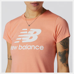 Paradise Pink Essentials Stacked Logo Tee | New Balance Clothing