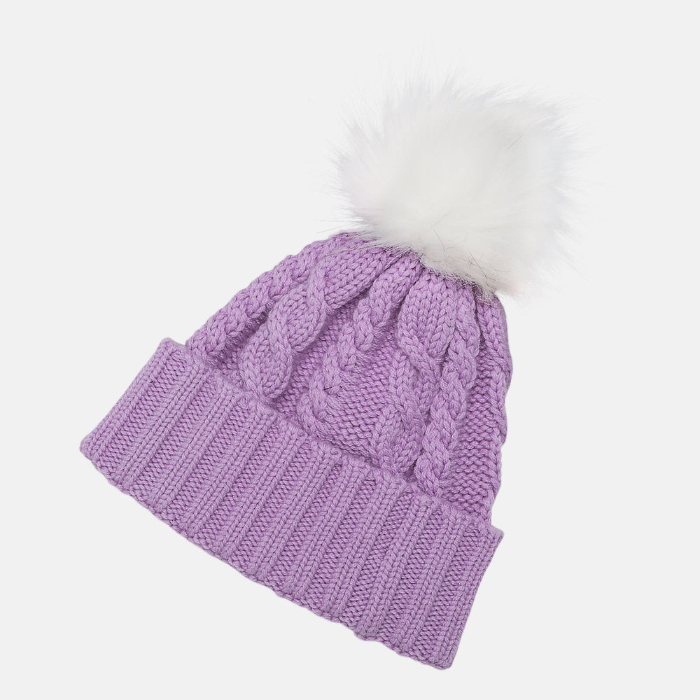 Kite Purple Lux Knit Pom Beanie | New Balance Accessories
