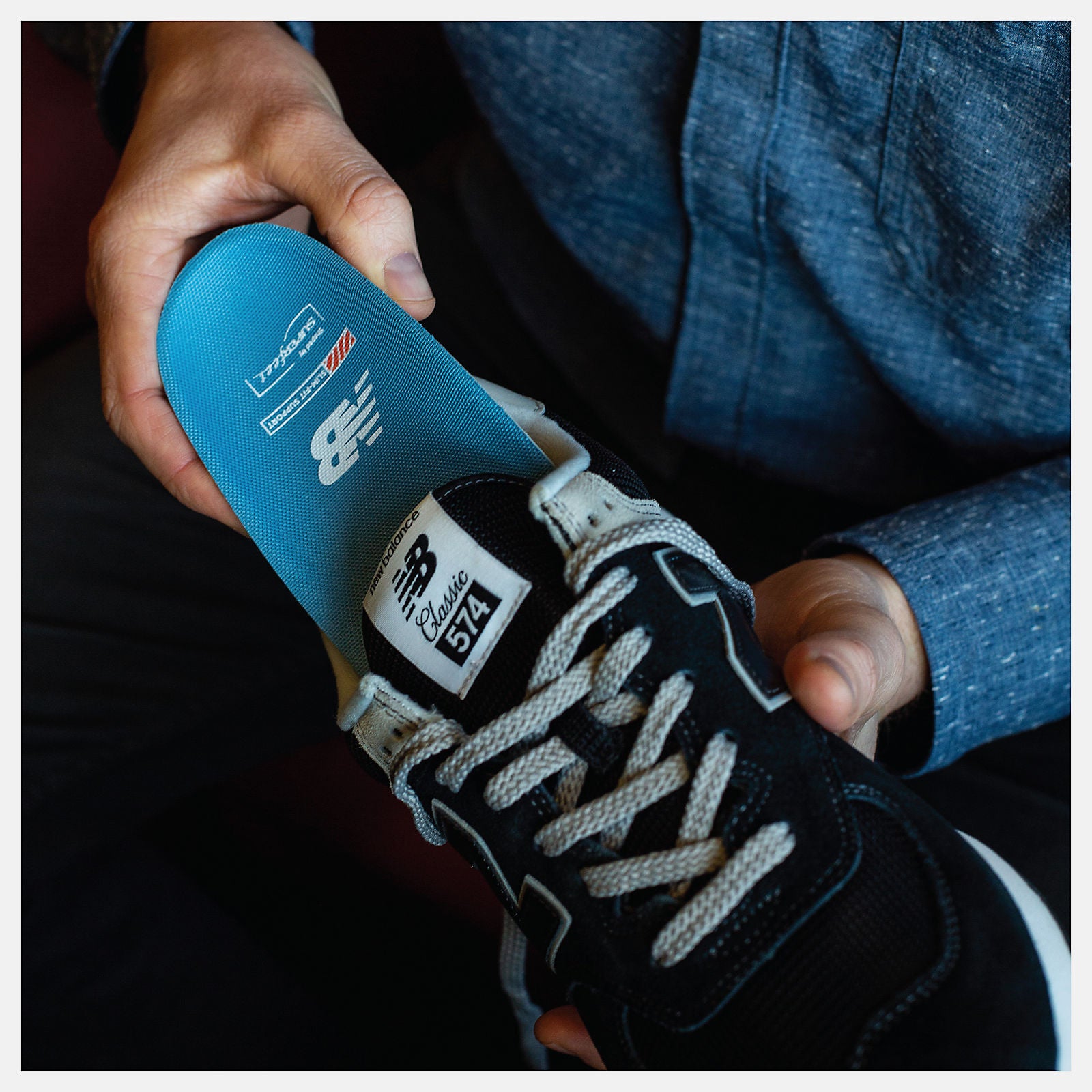 Light Grey/Black and Light Blue Casual Slim-Fit Arch Support Insole | New Balance Accessories