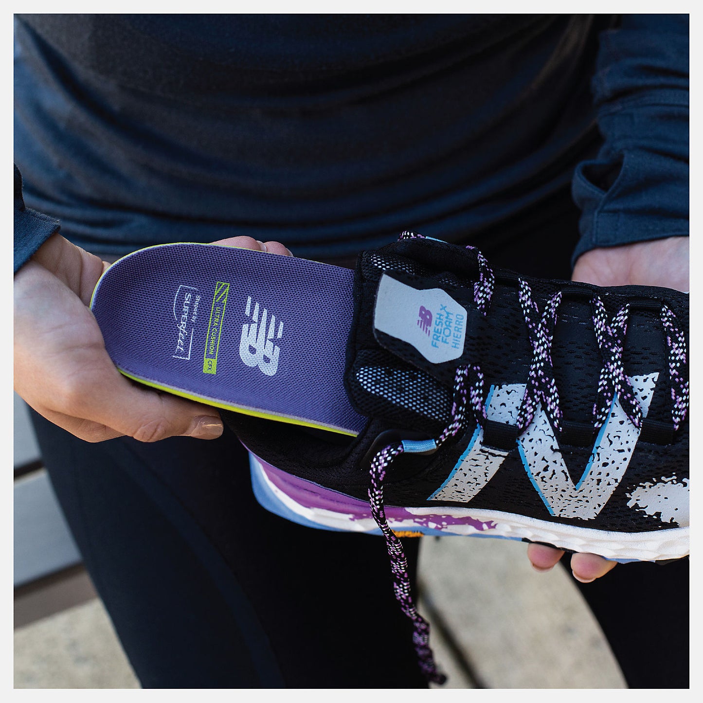 Hi Lite/Black and Purple Running Women Ultra Cushion CFX Insole | New Balance Accessories