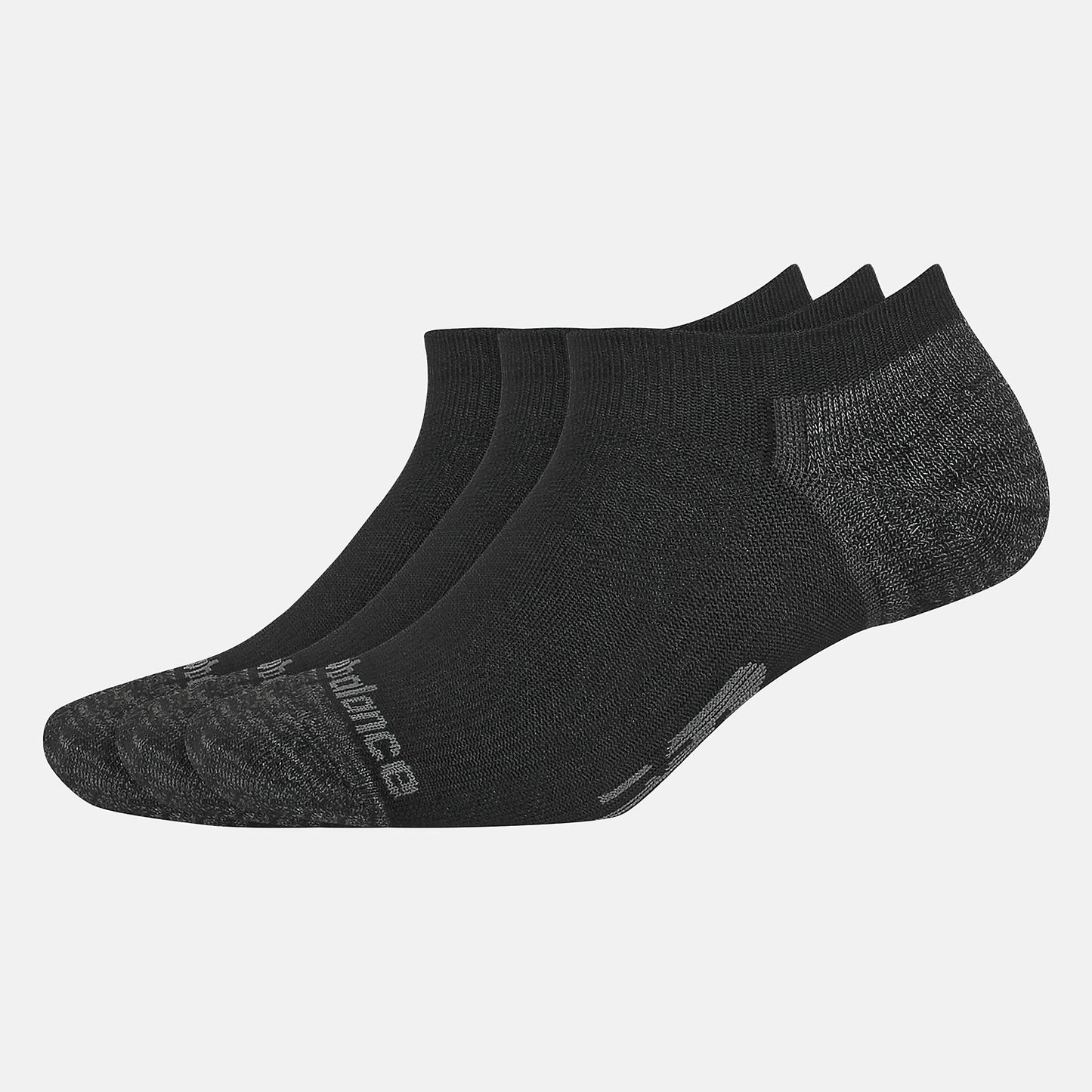 Black Strategic Cushion No Show Socks 3 Pack | New Balance Accessories