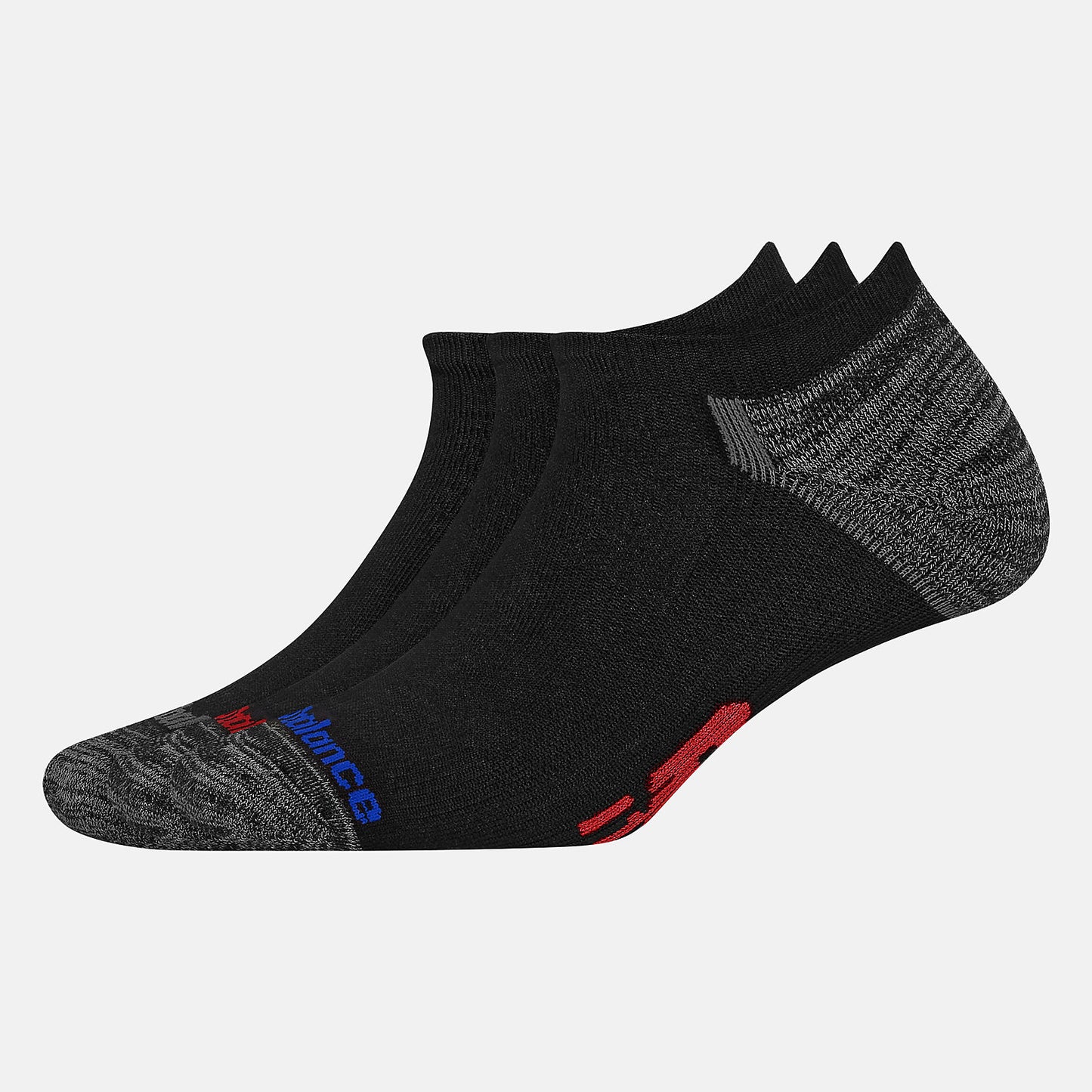 Team Red Heather Strategic Cushion No Show Socks 3 Pack | New Balance Accessories