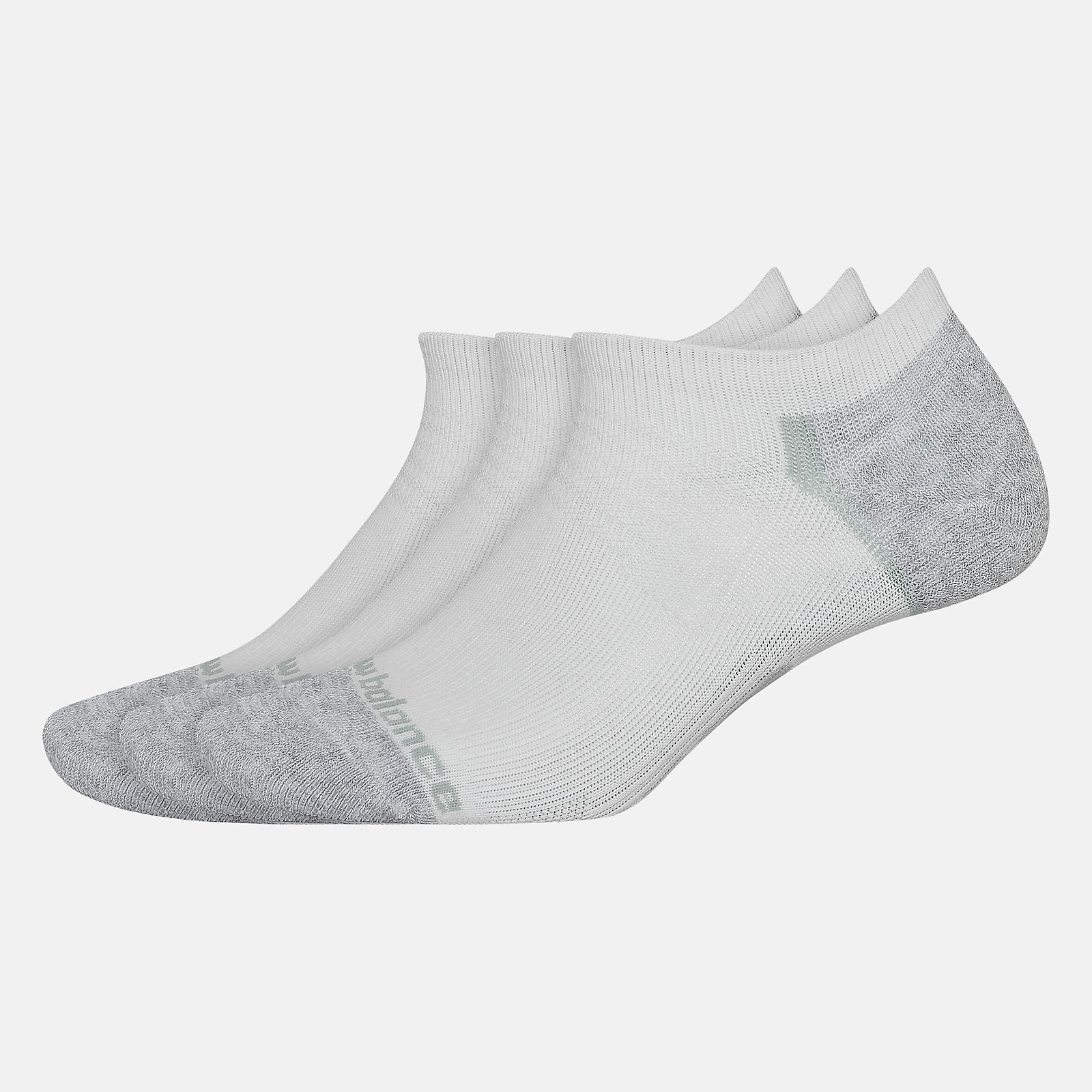 White Strategic Cushion No Show Socks 3 Pack | New Balance Accessories
