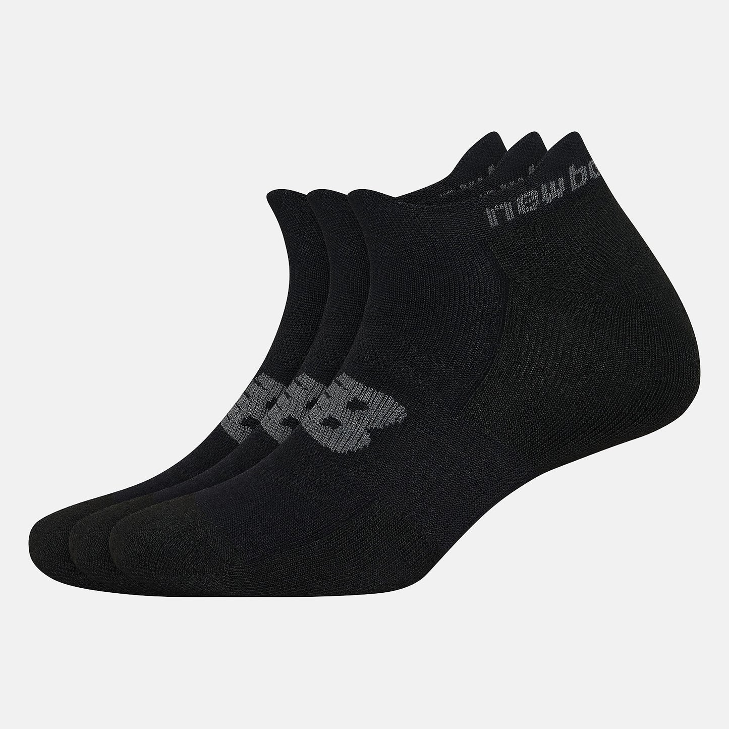 Black Strategic Cushion Low-Cut Tab Socks 3 Packs | New Balance Accessories