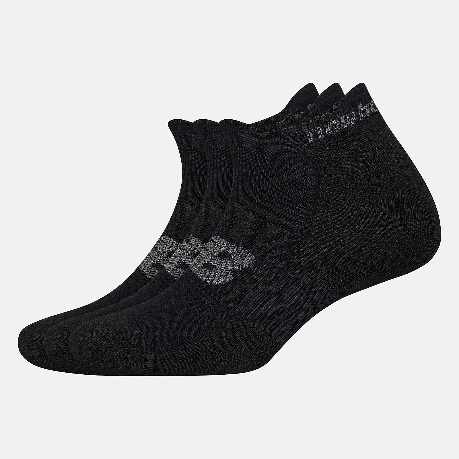 Black Strategic Cushion Low-Cut Tab Socks 3 Packs | New Balance Accessories