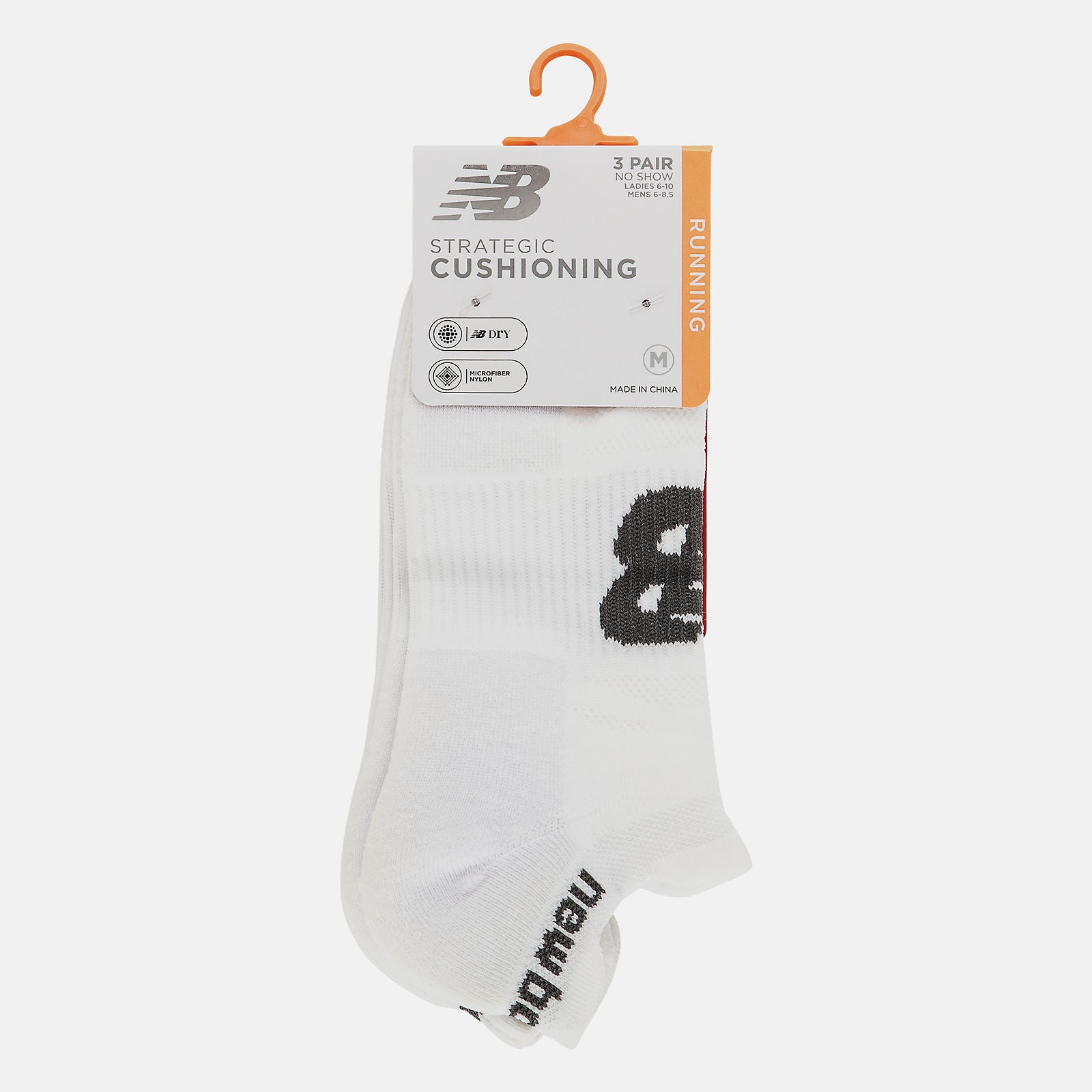 White Strategic Cushion Low-Cut Tab Socks 3 Packs | New Balance Accessories