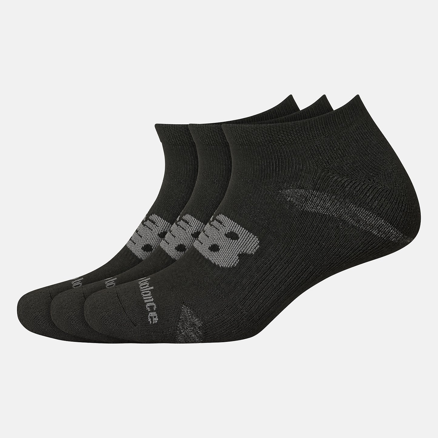 Black Performance Cushion No Show Socks 3 Pack | New Balance Accessories