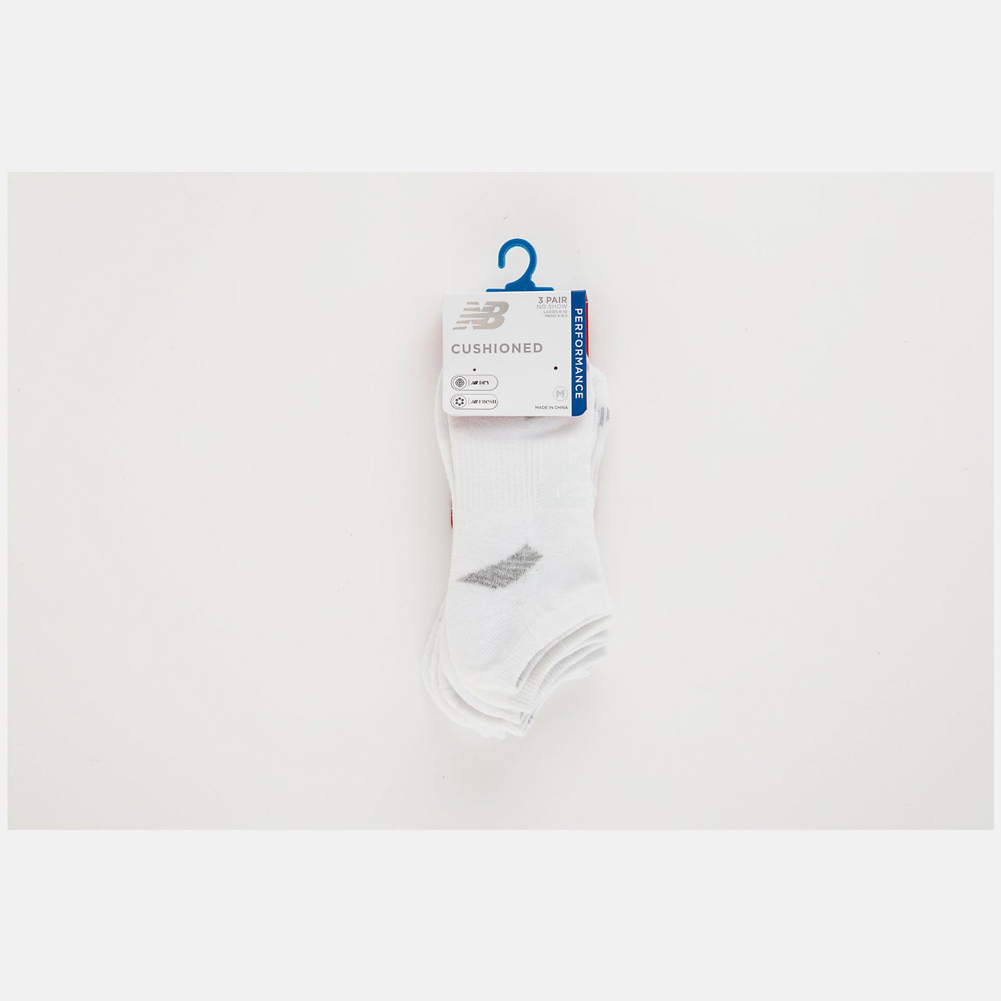 White Performance Cushion No Show Socks 3 Pack | New Balance Accessories