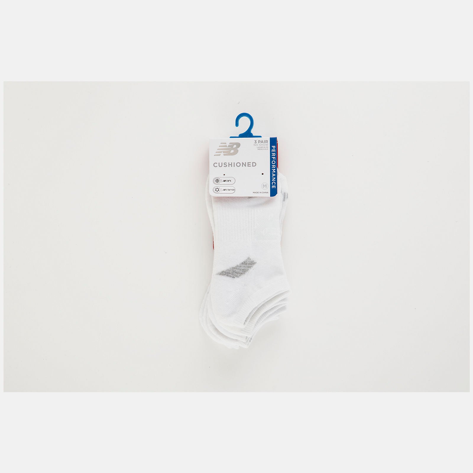 White Performance Cushion No Show Socks 3 Pack | New Balance Accessories