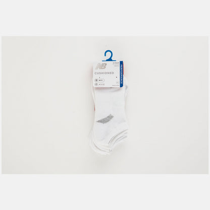 White Performance Cushion No Show Socks 3 Pack | New Balance Accessories