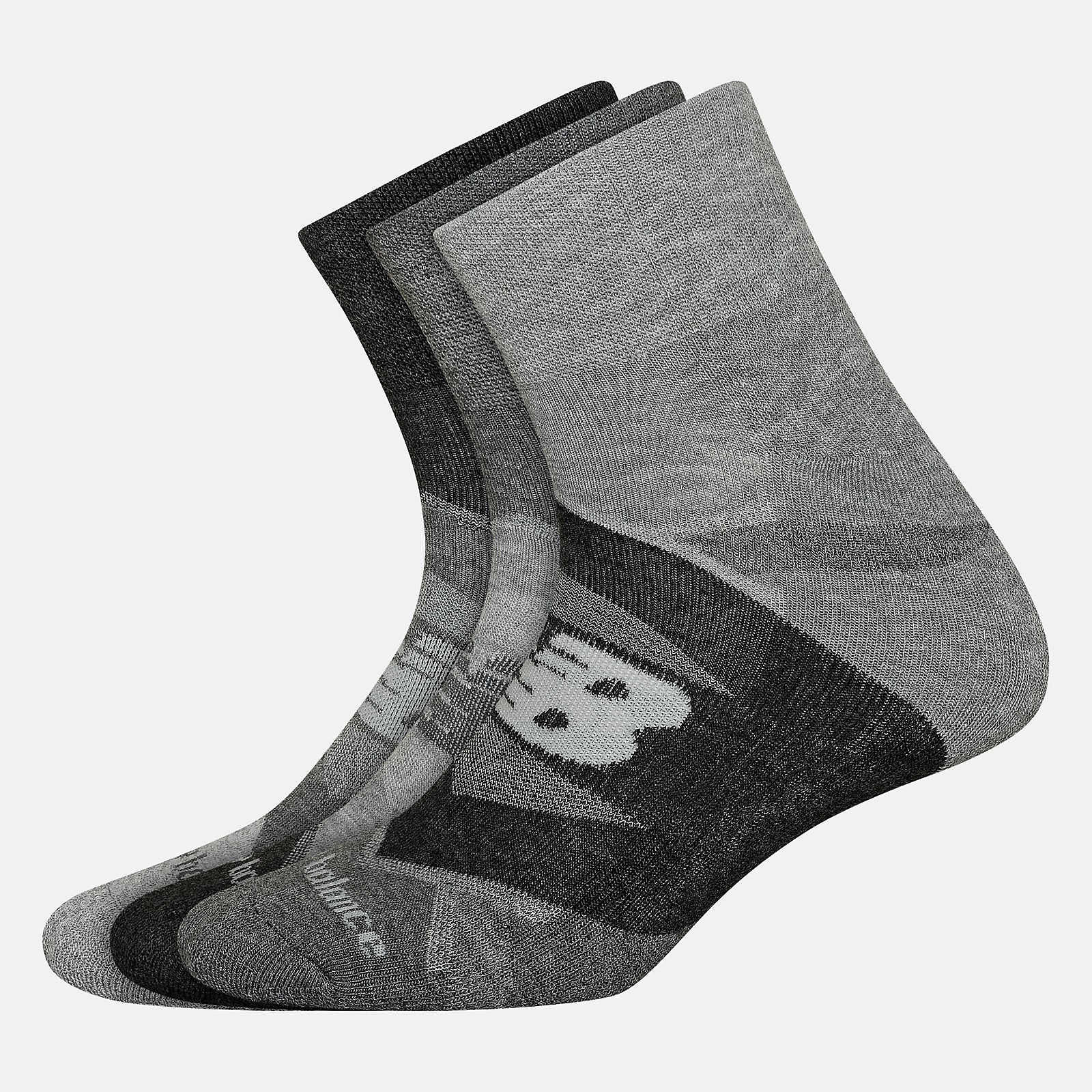 Grey Performance Cushion Quarter Socks 3 Pack | New Balance Accessories