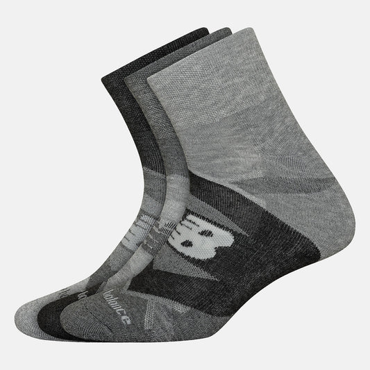 Grey Performance Cushion Quarter Socks 3 Pack | New Balance Accessories