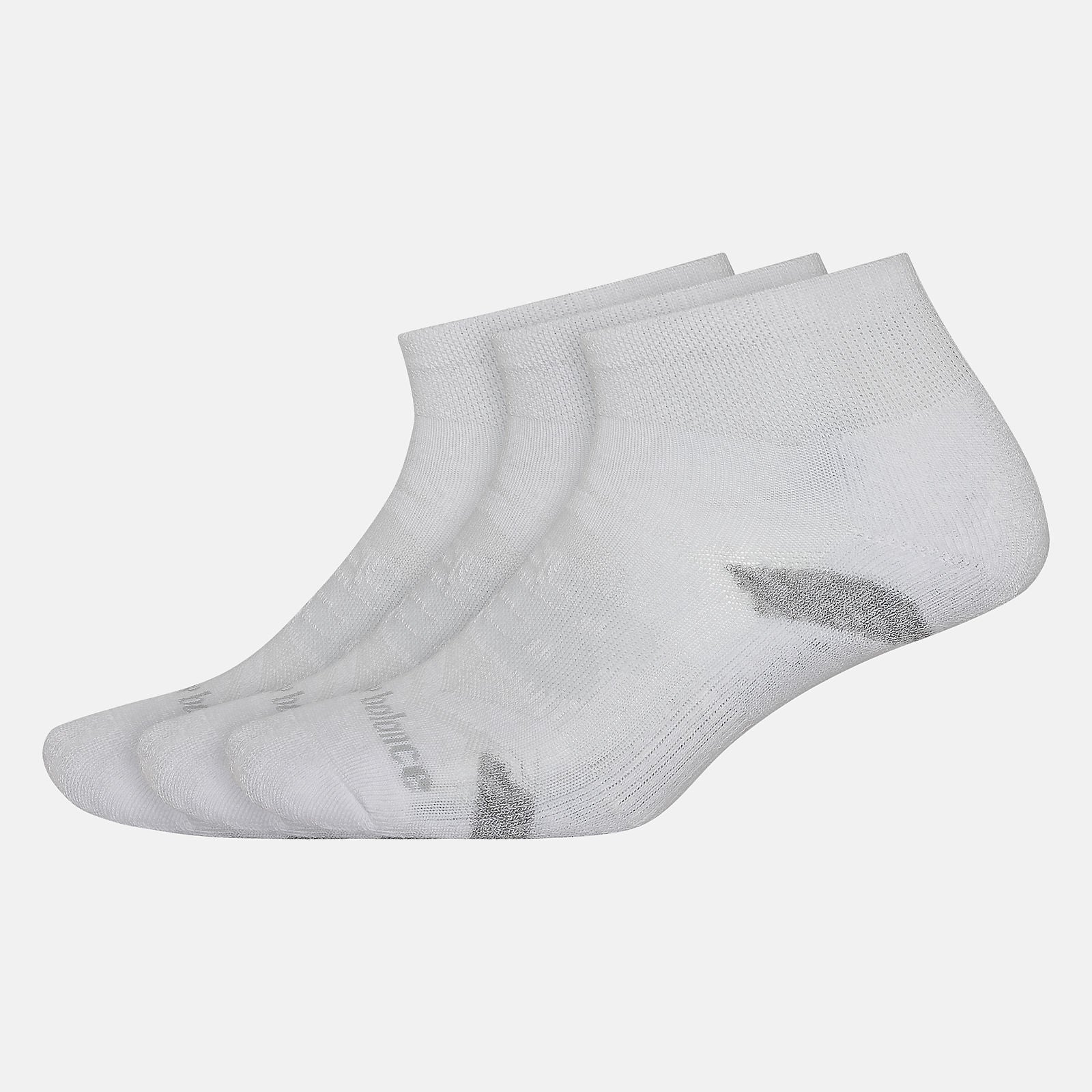 White Performance Cushion Quarter Socks 3 Pack | New Balance Accessories
