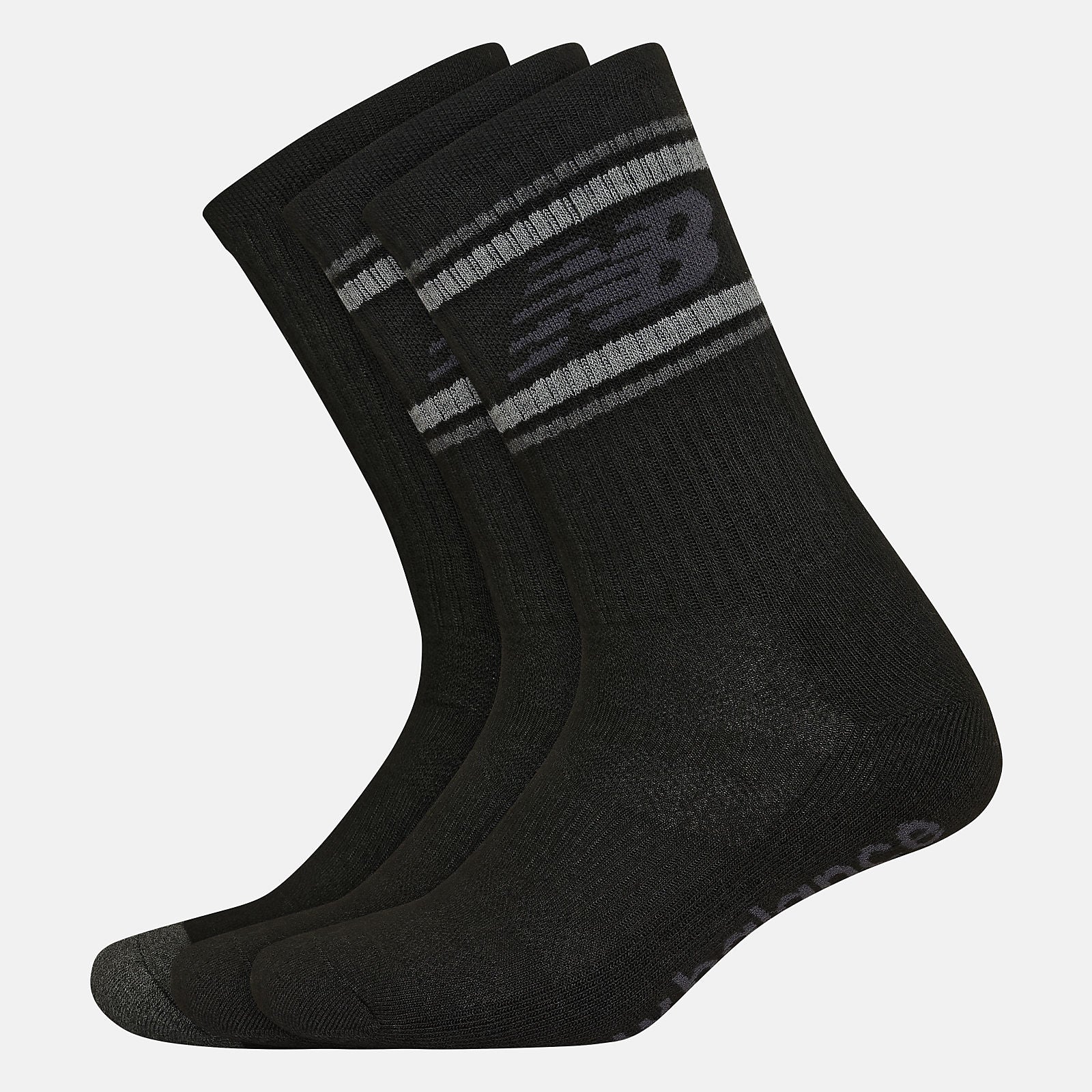 Black Performance Cushion Crew Socks 3 Pack | New Balance Accessories