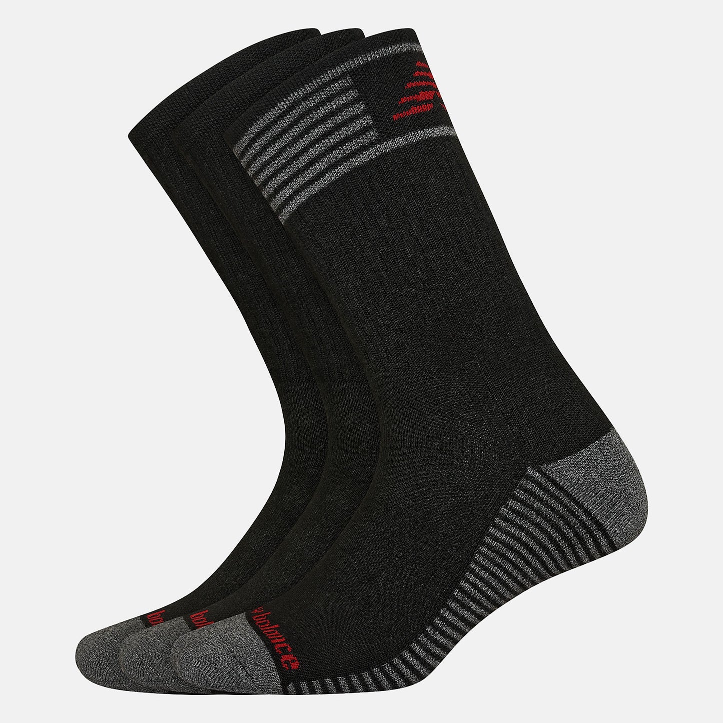 Black Performance Cushion Crew Socks 3 Pack | New Balance Accessories