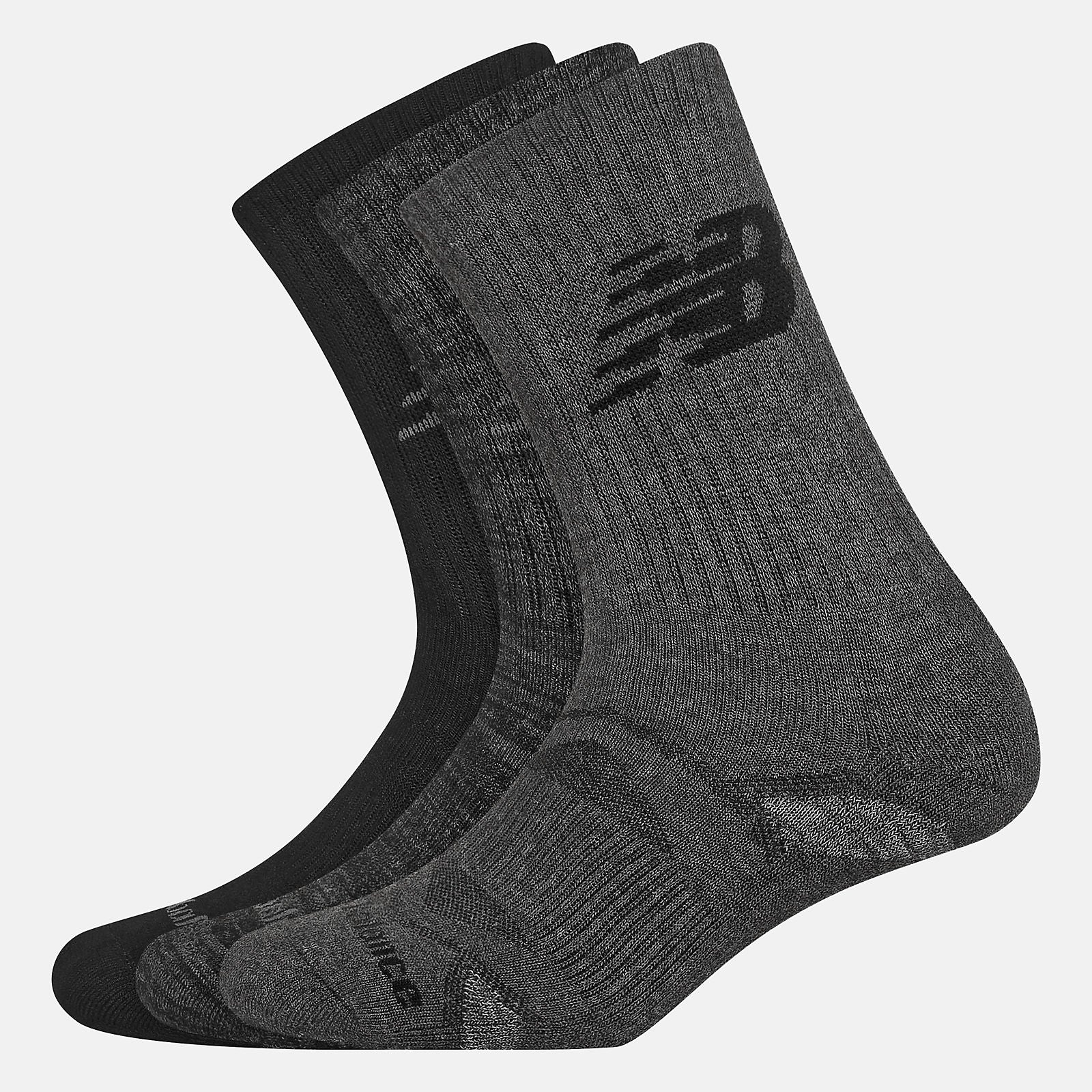 Black Performance Cushion Crew Socks 3 Pack | New Balance Accessories