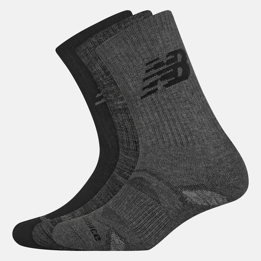 Black Performance Cushion Crew Socks 3 Pack | New Balance Accessories