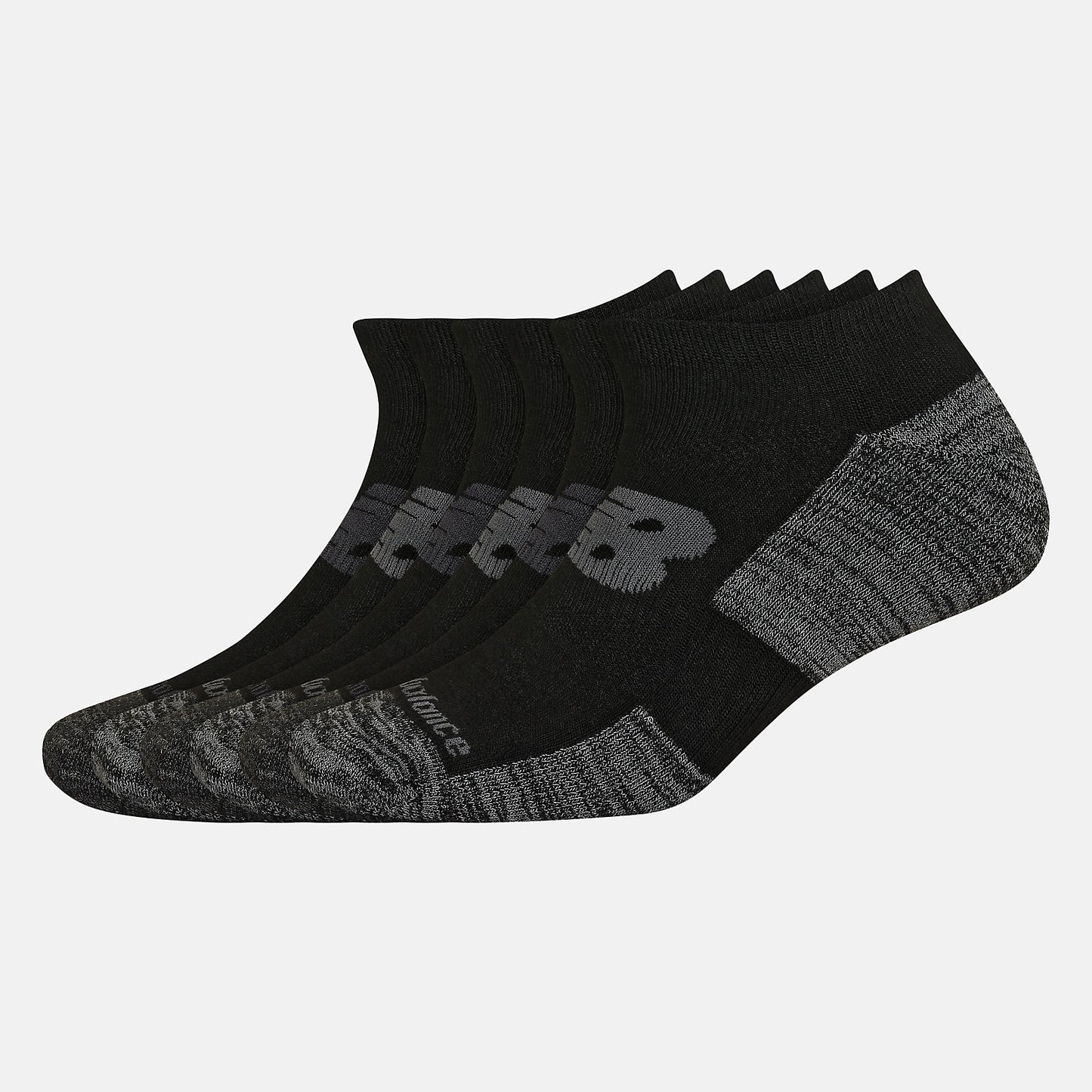 Black Performance Cushion Low-Cut Socks 6 Pack | New Balance Accessories