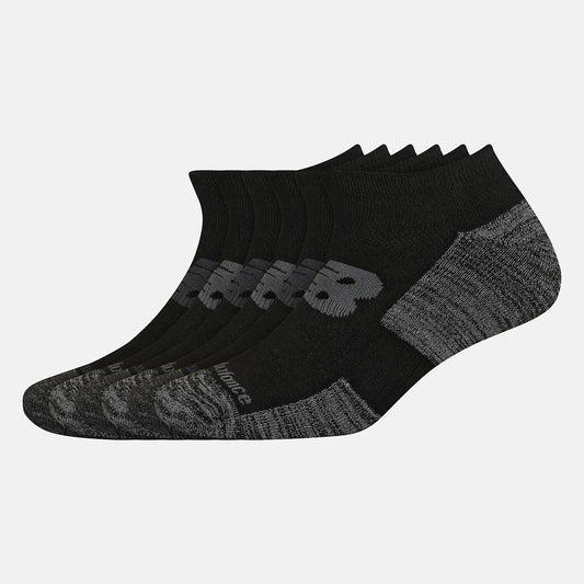 Black Performance Cushion Low-Cut Socks 6 Pack | New Balance Accessories