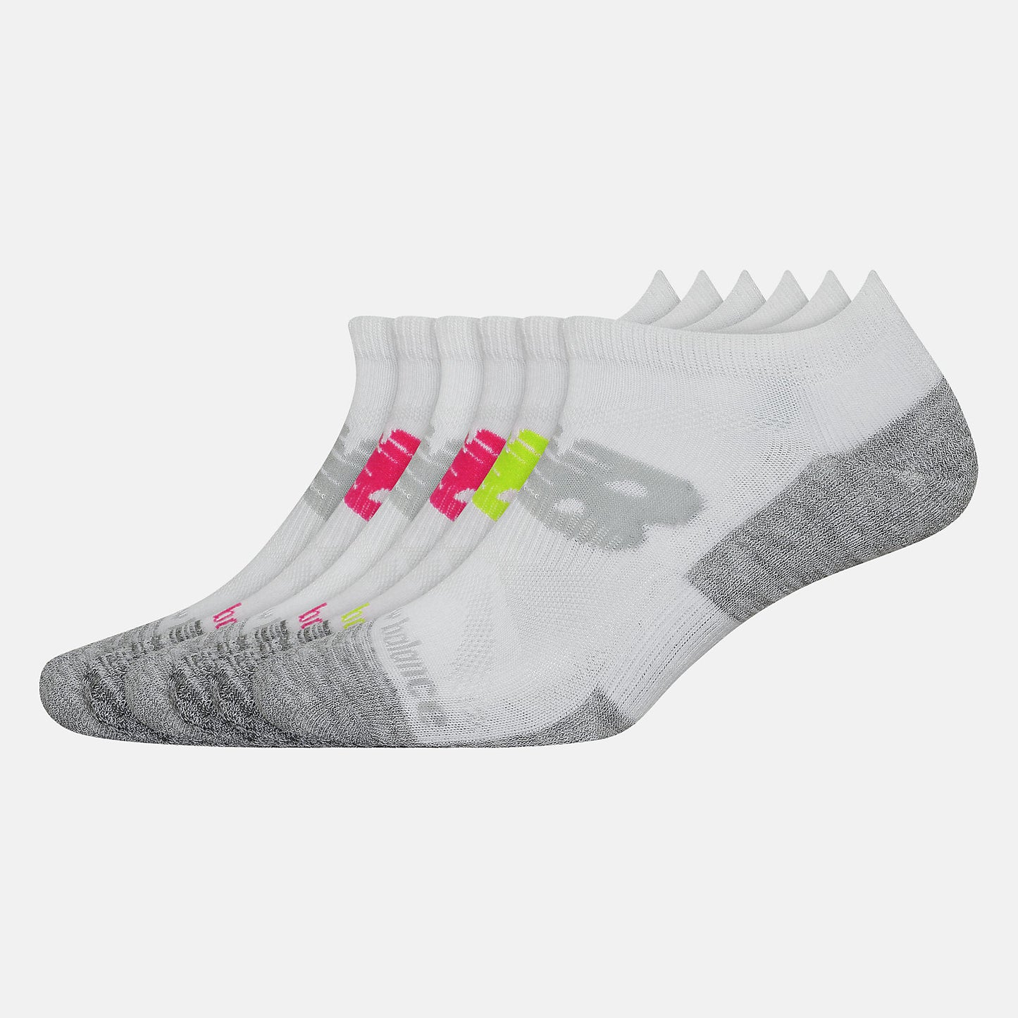 White Multi Performance Cushion Low-Cut Socks 6 Pack | New Balance Accessories