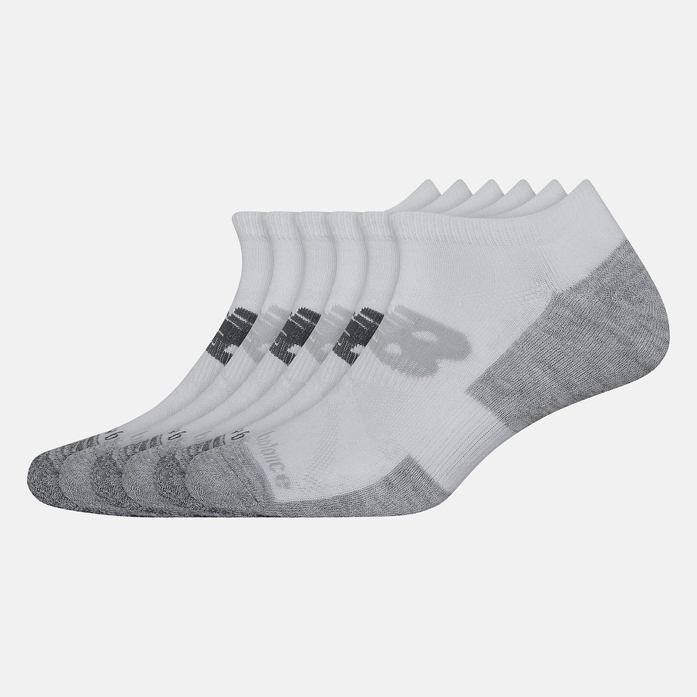 White Performance Cushion Low-Cut Socks 6 Pack | New Balance Accessories
