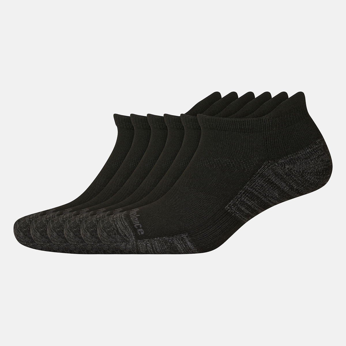 Black Performance Cushion Low Cut Tab Socks 6 Pack | New Balance Accessories