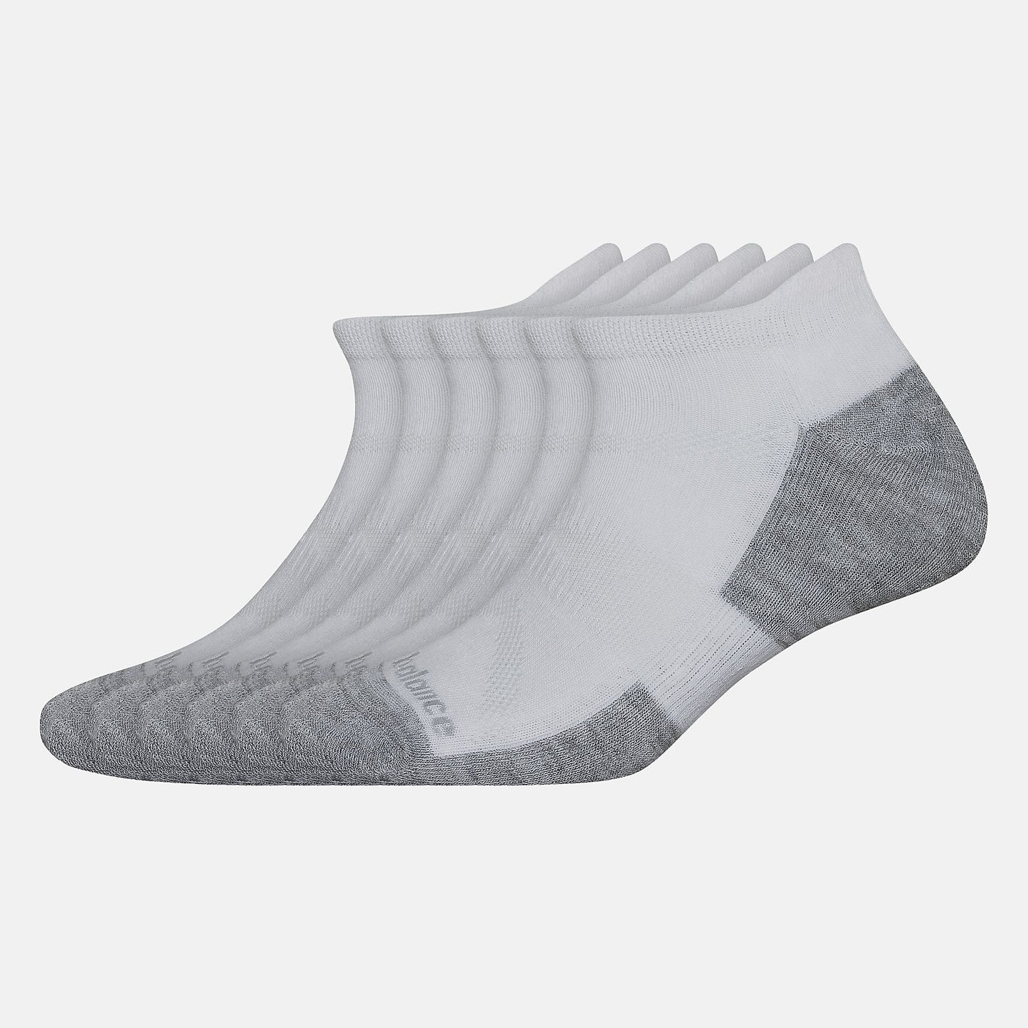 White Performance Cushion Low Cut Tab Socks 6 Pack | New Balance Accessories