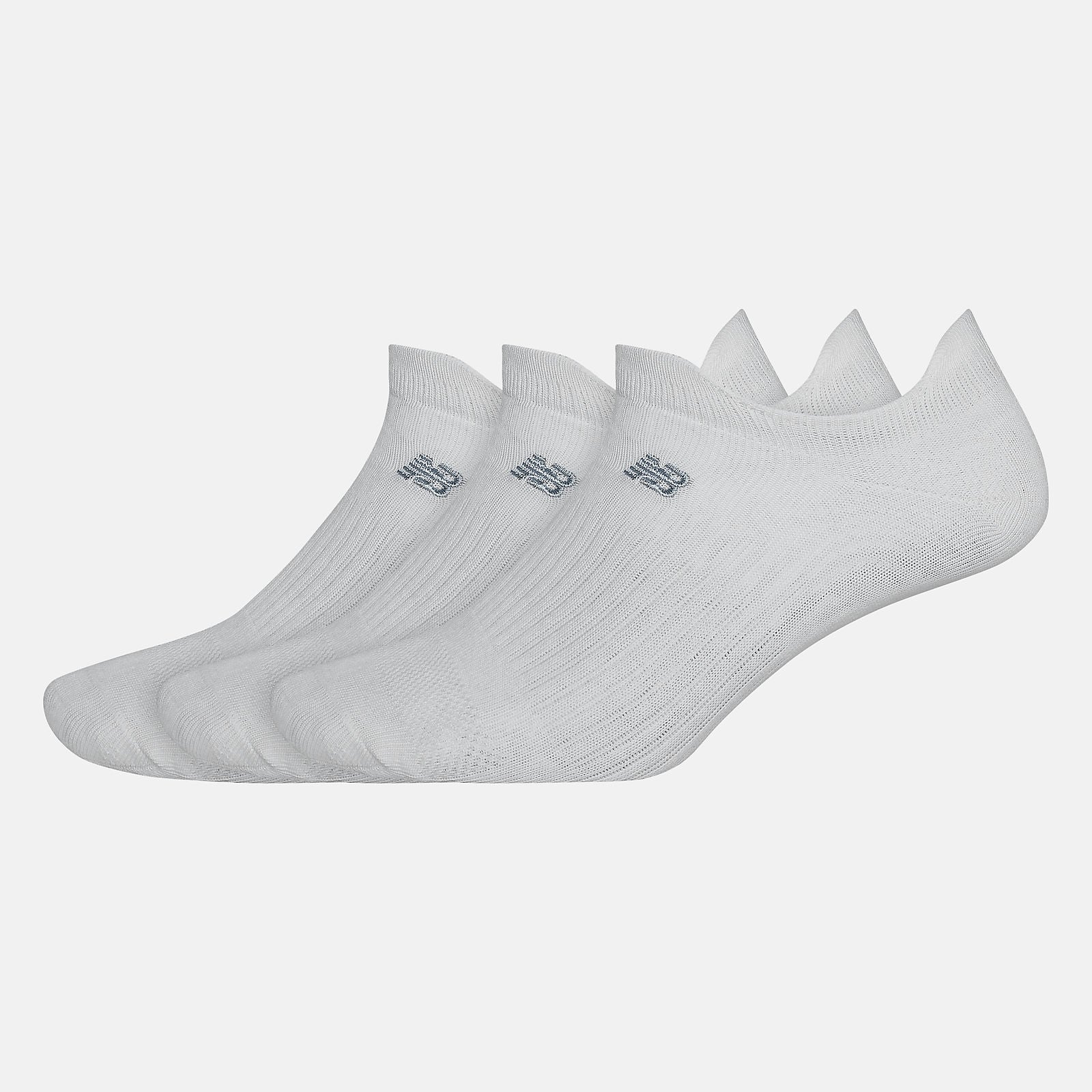 White Flat Knit Lowcut Tab Socks 3 Pack | New Balance Accessories
