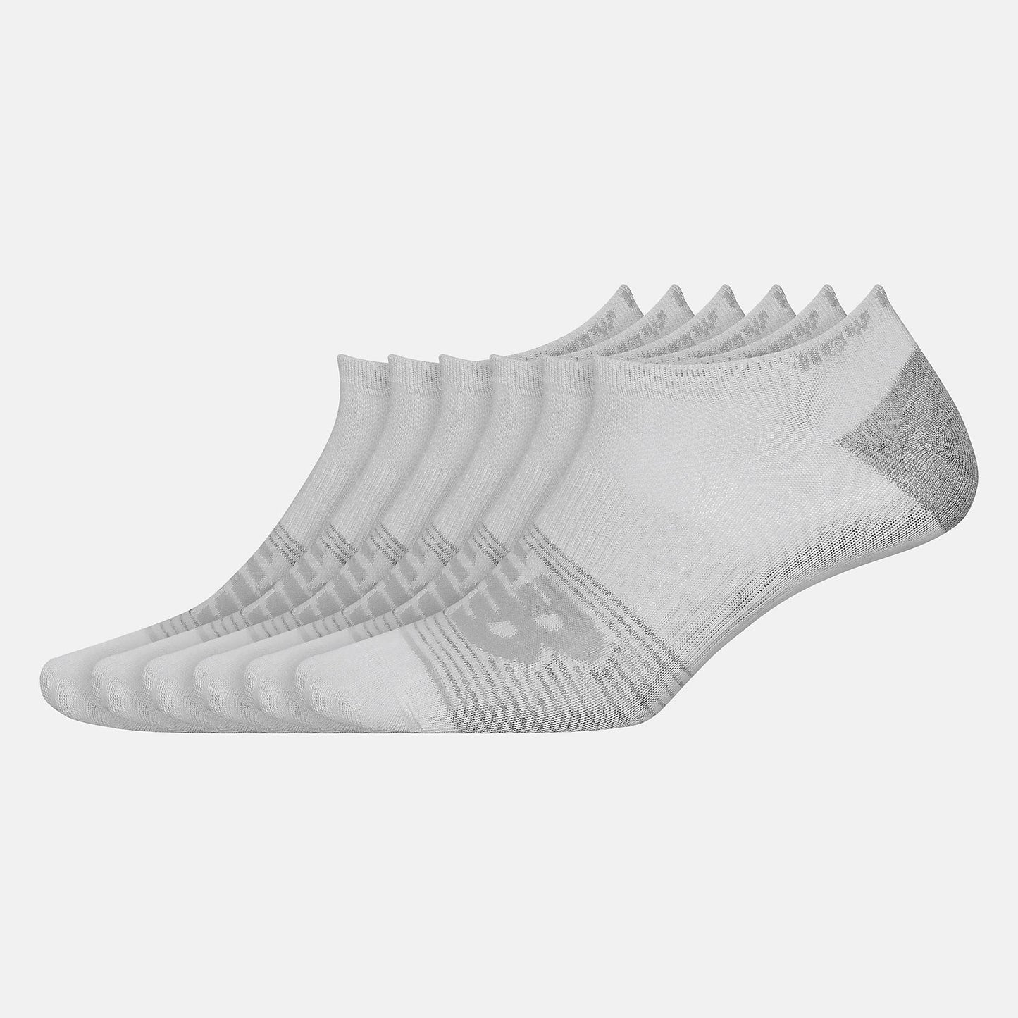 White Lightweight No Show Socks 6 Pack | New Balance Accessories