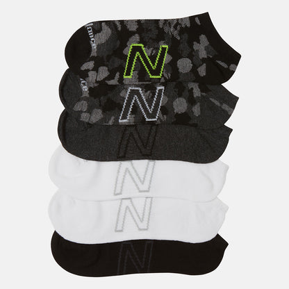 Black Multi 6 PK No Show Flatknit | New Balance Accessories