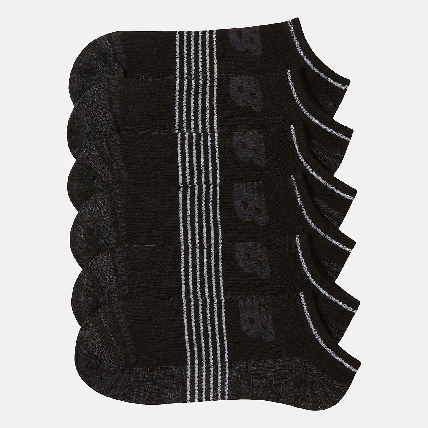 Black 6 PK No Show Flatknit | New Balance Accessories