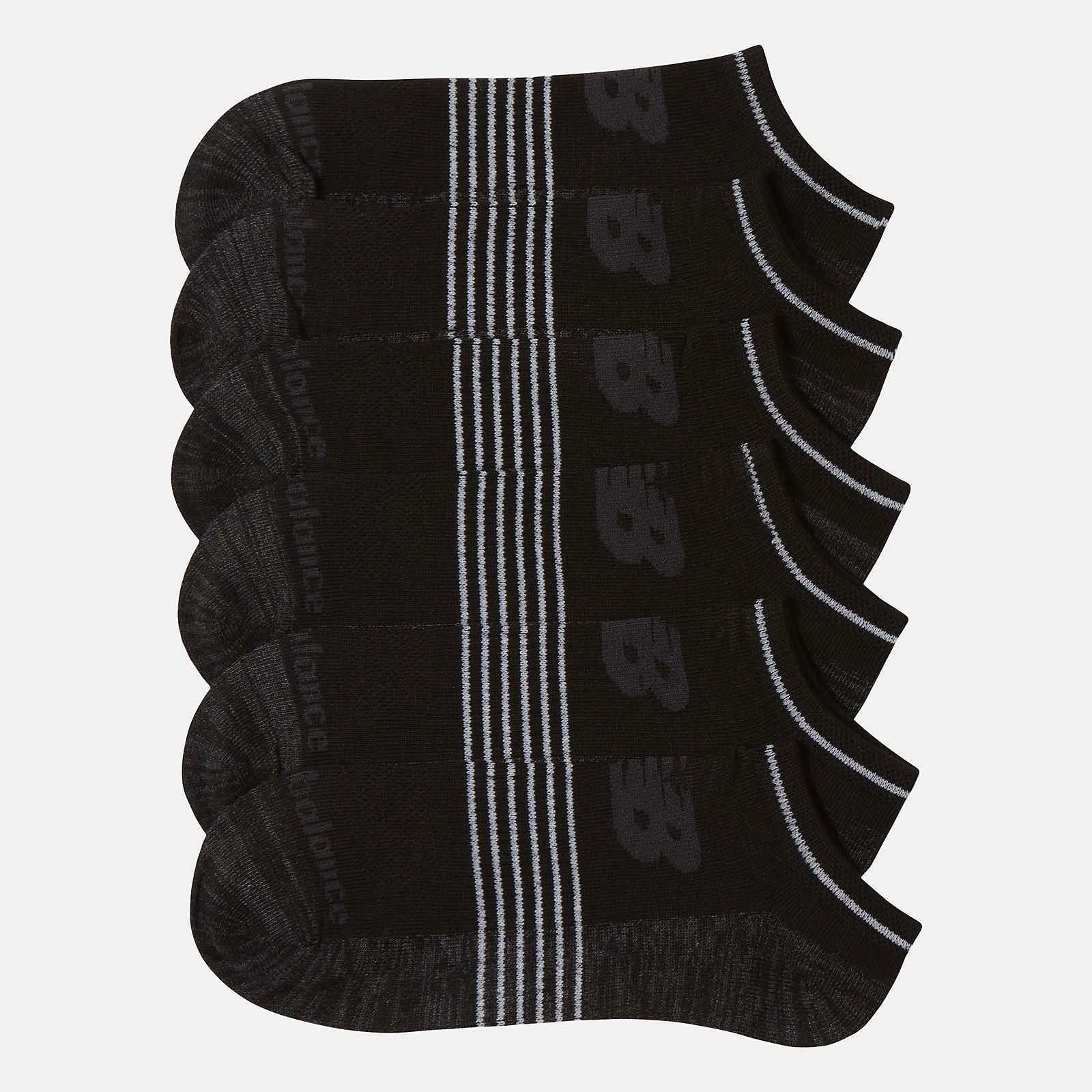 Black 6 PK No Show Flatknit | New Balance Accessories