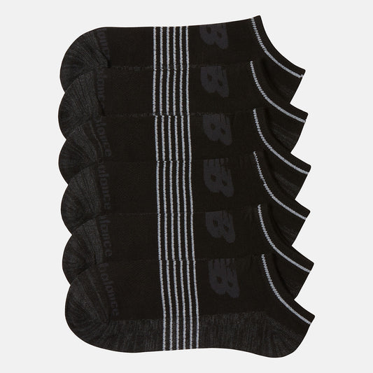 Black 6 PK No Show Flatknit | New Balance Accessories