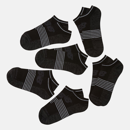 Black 6 PK No Show Flatknit | New Balance Accessories