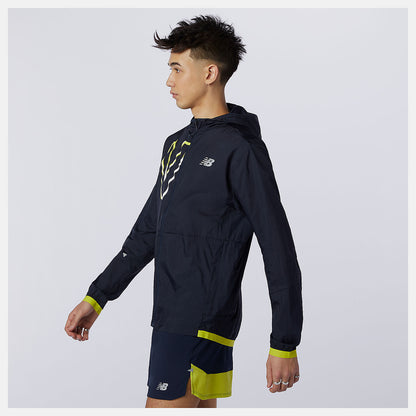 Sulpher Yellow Printed Impact Run Light Pack Jacket | New Balance Clothing