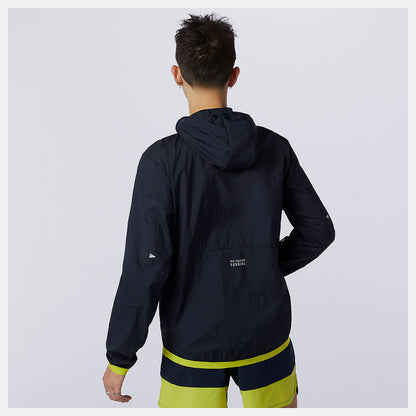 Sulpher Yellow Printed Impact Run Light Pack Jacket | New Balance Clothing