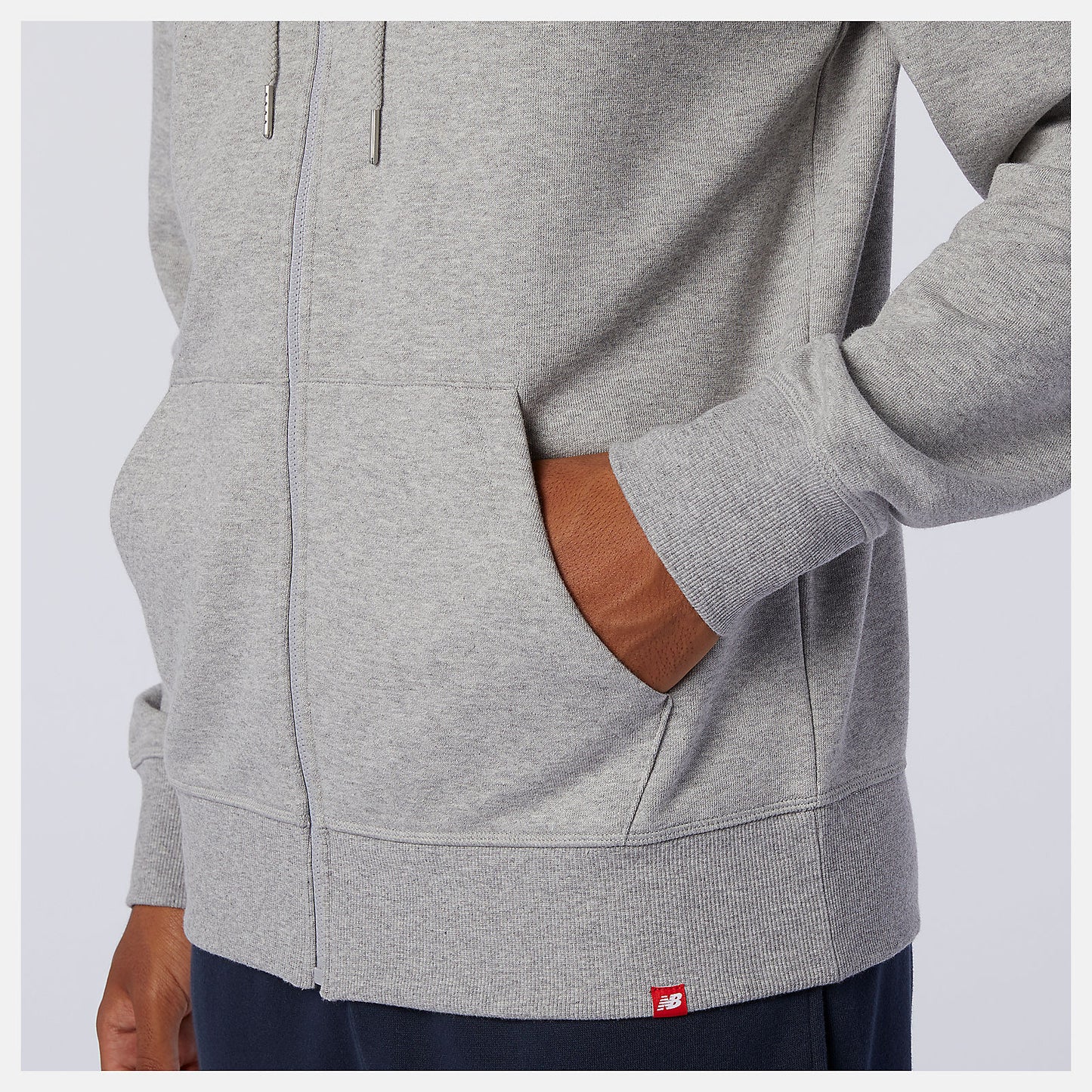 Athletic Grey NB Essentials Stacked Full Zip Hoodie | New Balance Clothing