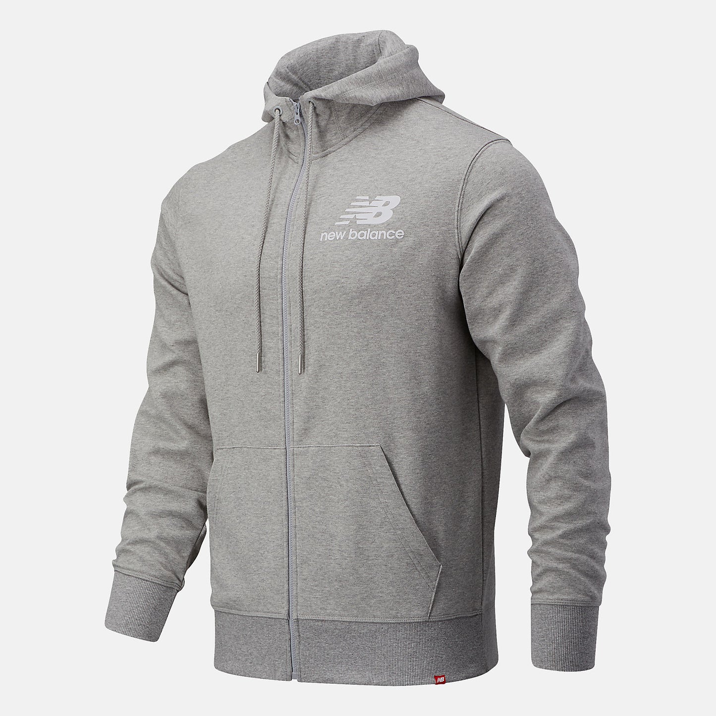 Athletic Grey NB Essentials Stacked Full Zip Hoodie | New Balance Clothing
