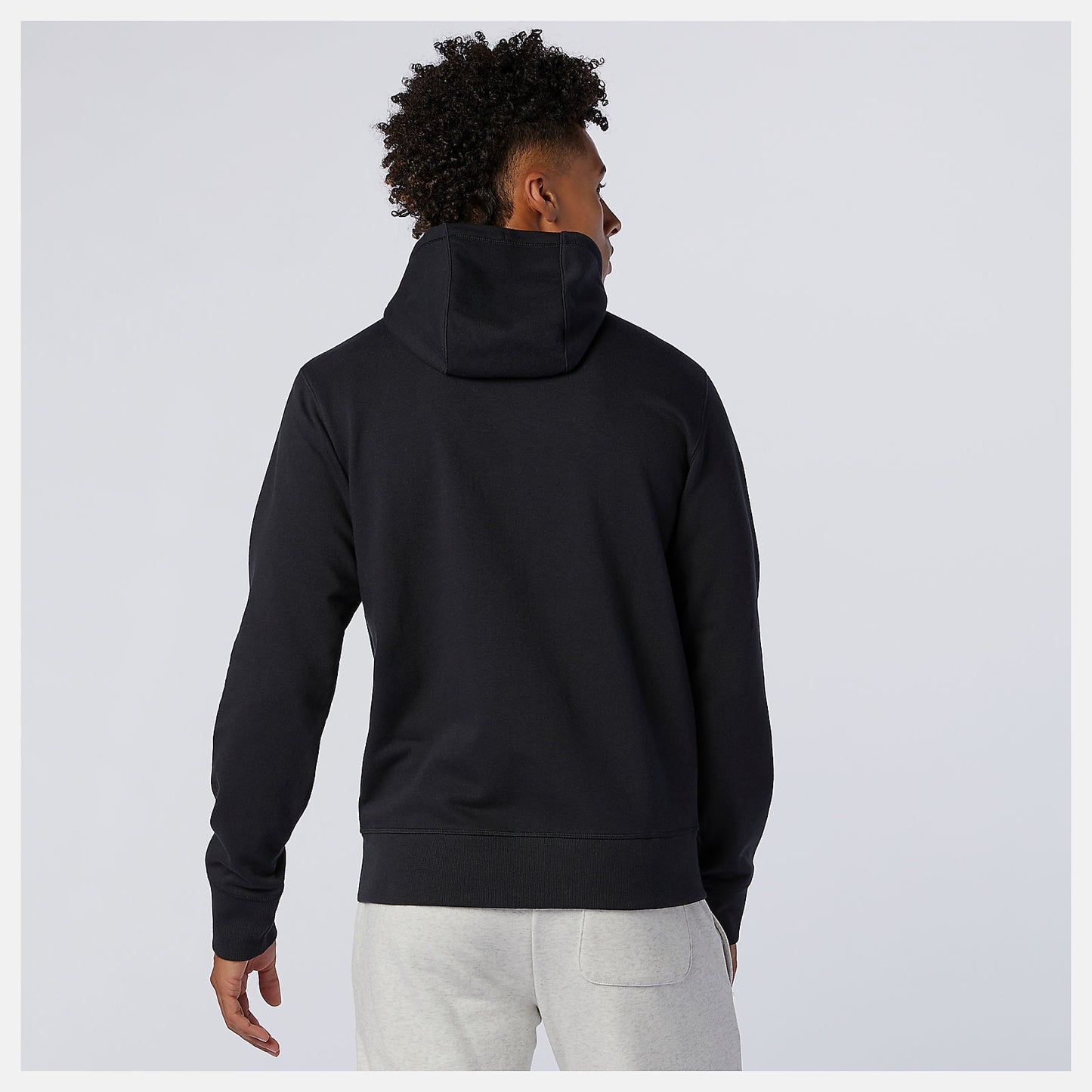 Black NB Essentials Stacked Full Zip Hoodie | New Balance Clothing